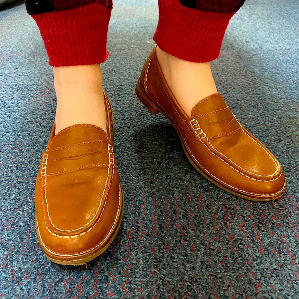 Women’s Sperry Seaport Penny Leather Loafers - brown leather, worn once